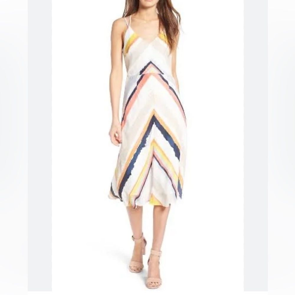 Cupcakes And Cashmere Chevron Midi Length Slip Dress size 2
